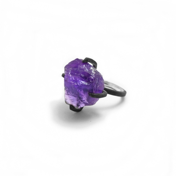 "Silver Rough Amethyst " - Δαχτυλίδι από ασήμι 925 και Αμέθυστο!