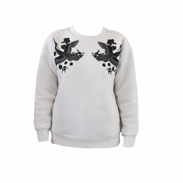 WHITE CRANE SWEATSHIRT