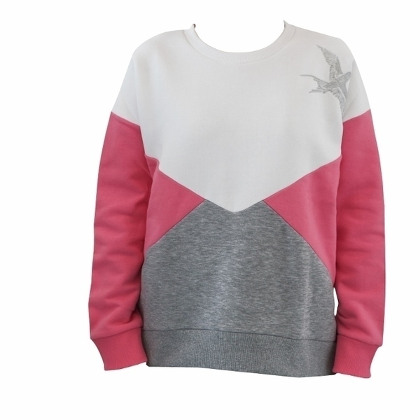 PINK COLOUR BLOCK SWEATSHIRT