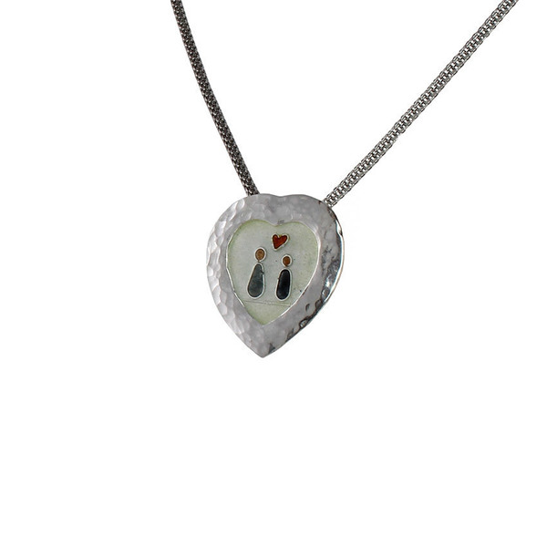 In love for ever cloisonne μενταγιόν με σμάλτο, σε ασήμι 925
