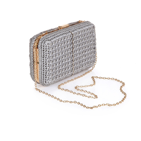 Χειροποίητο βραδινό clutch με χρυσή αλυσίδα