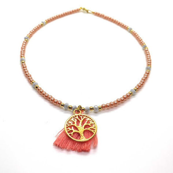 Κολιέ με πέρλες και κρύσταλλα swarovski.