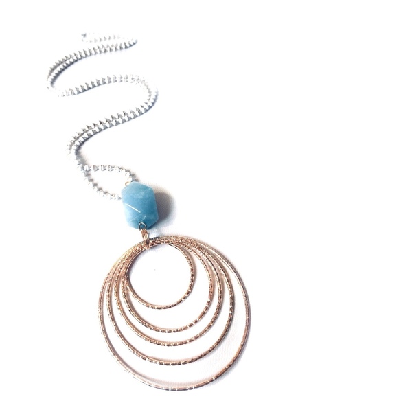 Light blue Agate long necklace