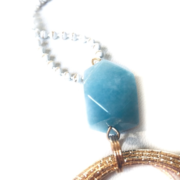 Light blue Agate long necklace
