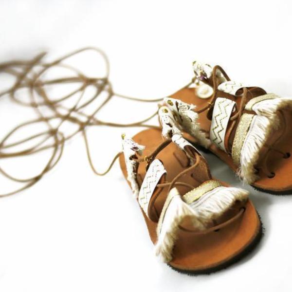 Χειροποίητα Δερμάτινα Παιδικά Σανδάλια, Gladiator Style