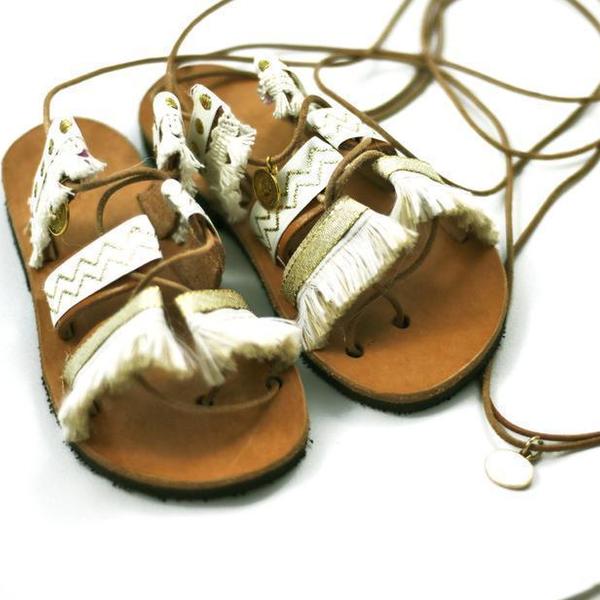 Χειροποίητα Δερμάτινα Παιδικά Σανδάλια, Gladiator Style