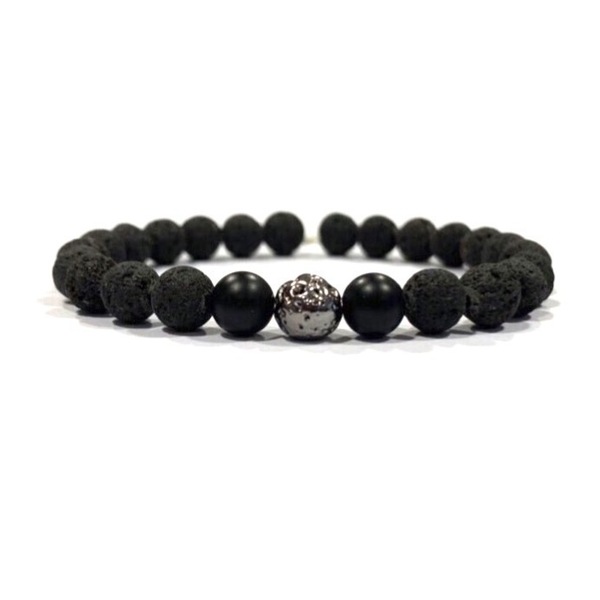 *Lava_black onyx* (αντρικο βραχιόλι λάβα)