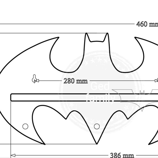 Σετ ξύλινα ράφια με γνωστό υπερήρωα (Batman)