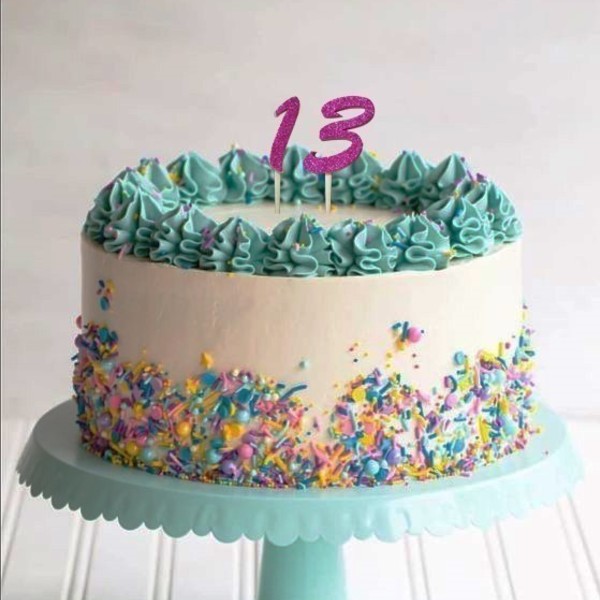 Cake topper Αριθμός με glitter για τούρτα