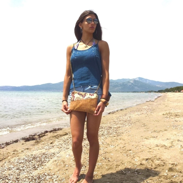 Τσάντα φάκελος φελλός boho _ cork bag