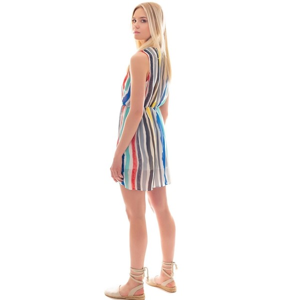 Rainbow dress αμάνικο πολύχρωμο mini φόρεμα