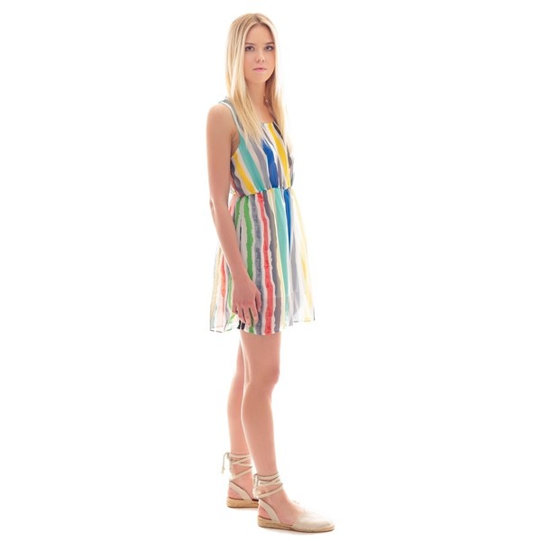 Rainbow dress αμάνικο πολύχρωμο mini φόρεμα