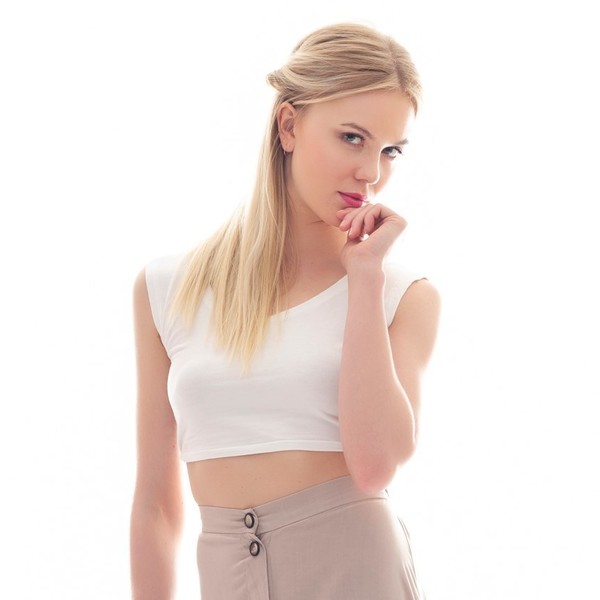 Λευκό crop top
