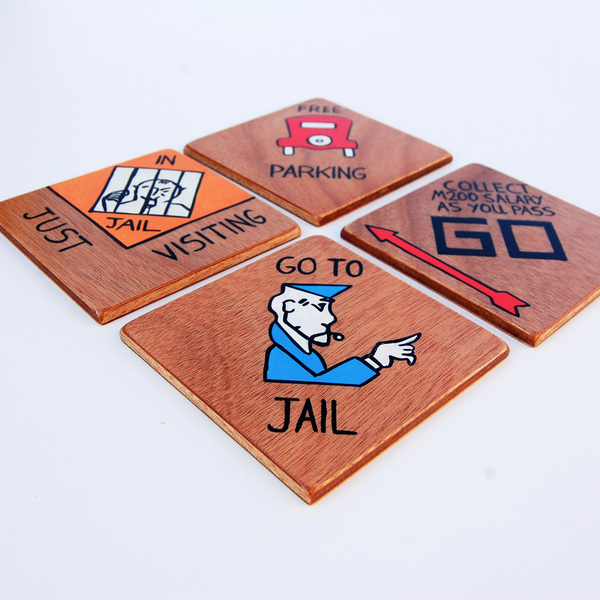MONOPOLY_Μοναδικά ξύλινα σουβέρ