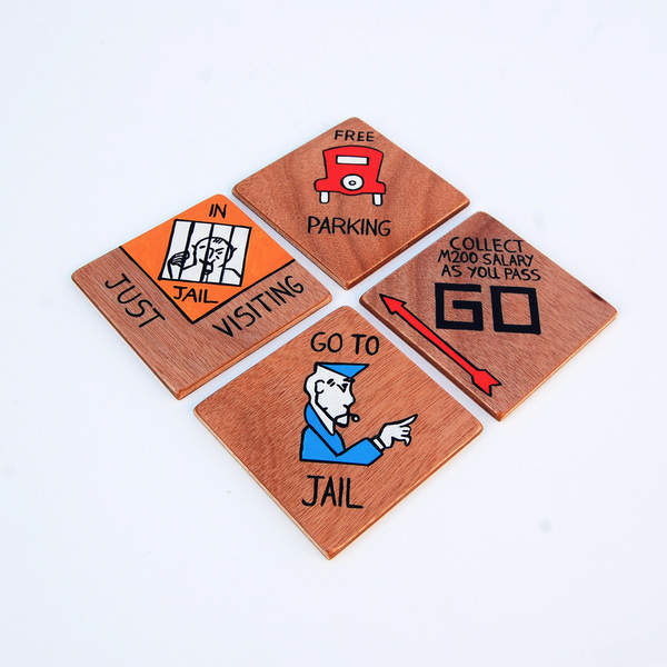MONOPOLY_Μοναδικά ξύλινα σουβέρ