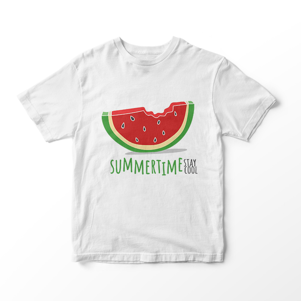 Παιδικό κοντομάνικο μπλουζάκι - Summertime stay cool - ΚΑΡΠΟΥΖΙ