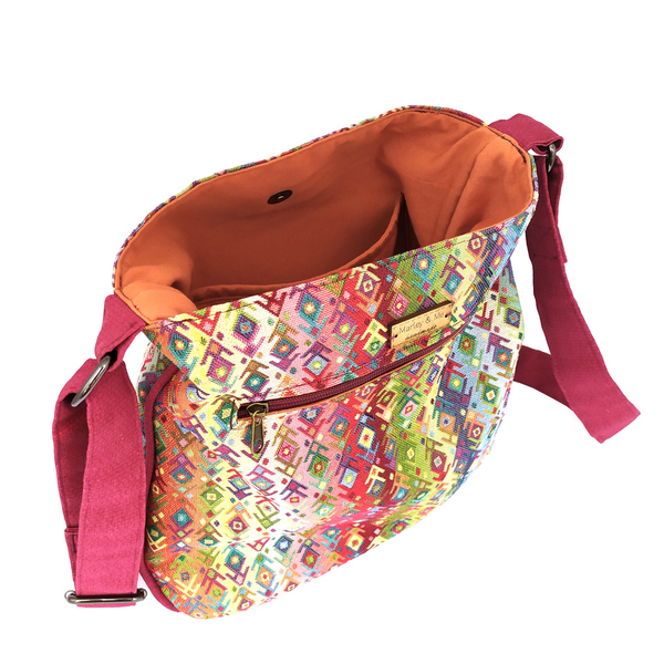 Χιαστί μπορντό boho tote bag