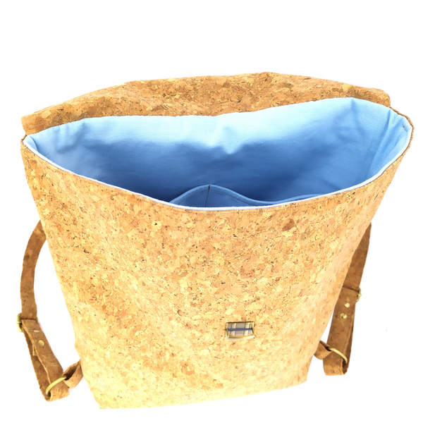 Τσάντα πλάτης απο φελλό & ύφασμα μπορντό _ boho backpack