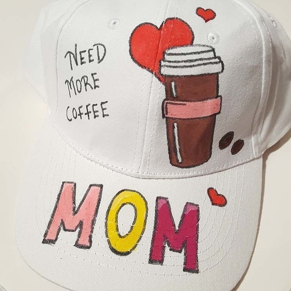 καπέλο jockey για την μαμά i need more coffee (χρειάζομαι περισσότερo καφέ)