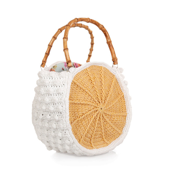Crochet τσάντα σε σχήμα ρόδας