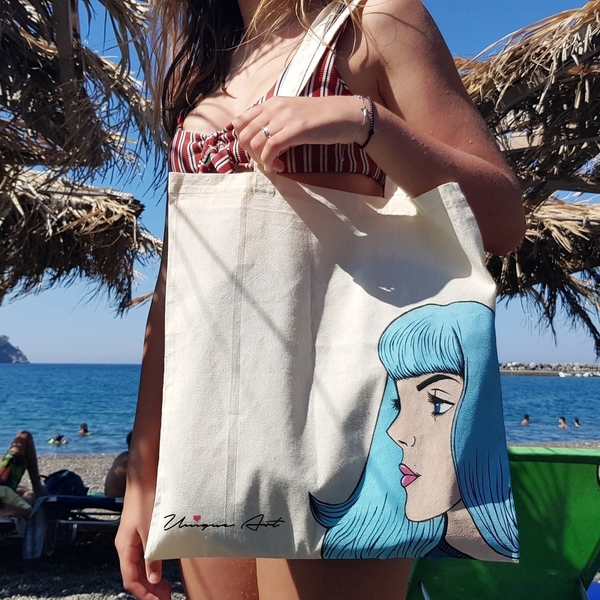 Υφασμάτινη τσάντα ζωγραφισμέναη | Tote Bag Girl