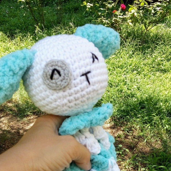 Πλεκτή κουβερτούλα κουταβάκι amigurumi - Lovey Blanket