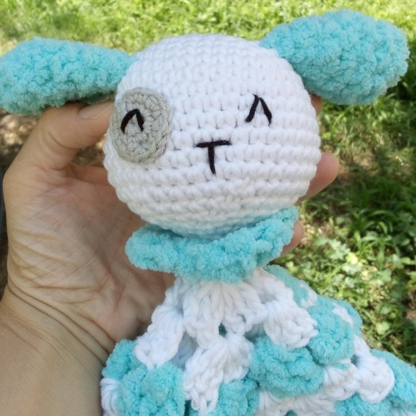 Πλεκτή κουβερτούλα κουταβάκι amigurumi - Lovey Blanket