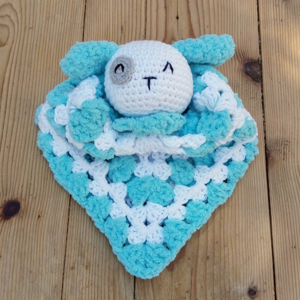 Πλεκτή κουβερτούλα κουταβάκι amigurumi - Lovey Blanket