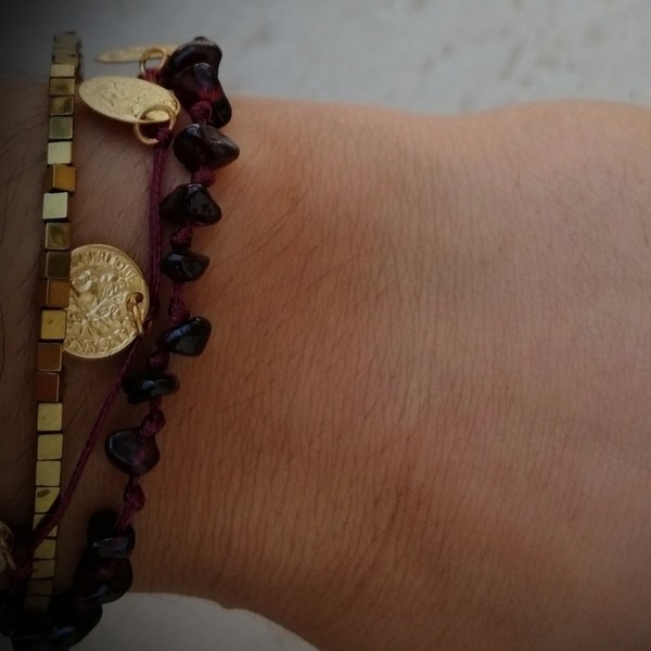 Boho gypsy βραχιόλι με ημιπολύτιμες πέτρες