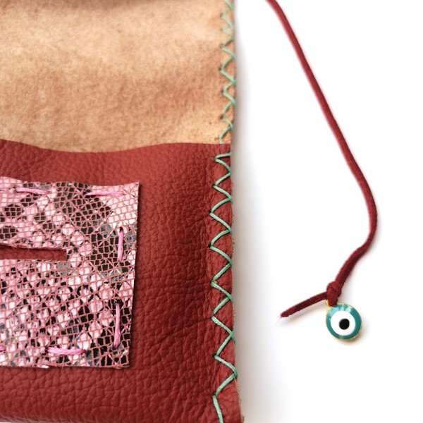 Δερμάτινη Καπνοθήκη Bordeaux Evil Eye