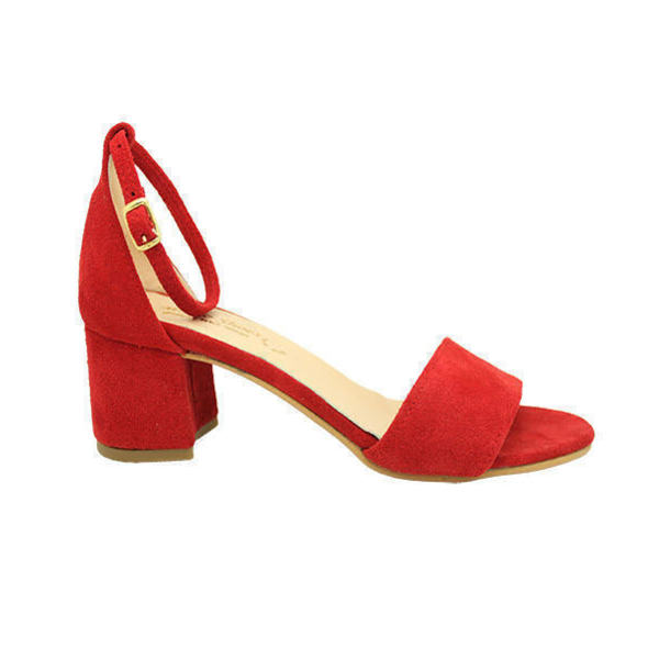 MARGO SHOES Πέδιλα Δέρμα Καστόρι Κόκκινο