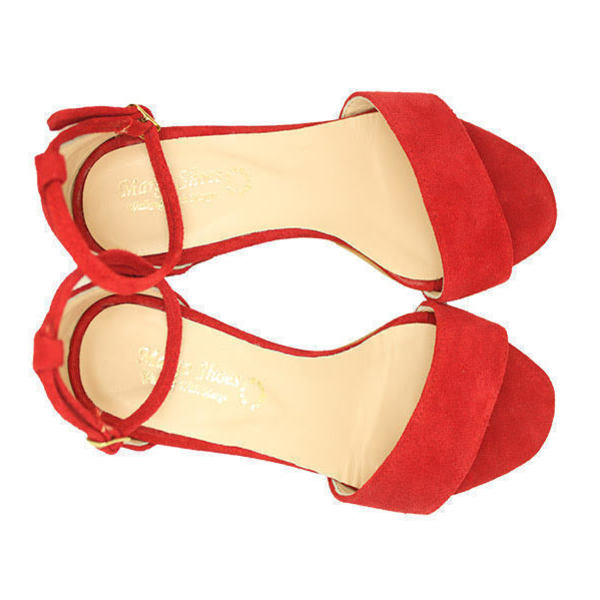 MARGO SHOES Πέδιλα Δέρμα Καστόρι Κόκκινο
