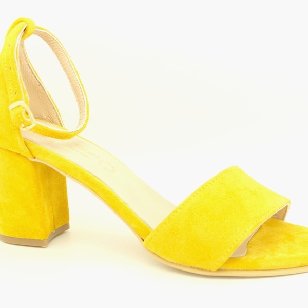 MARGO SHOES Πέδιλα Δέρμα Καστόρι Κίτρινο
