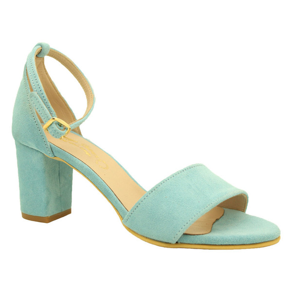 MARGO SHOES Πέδιλα Δέρμα Καστόρι Γαλάζιο