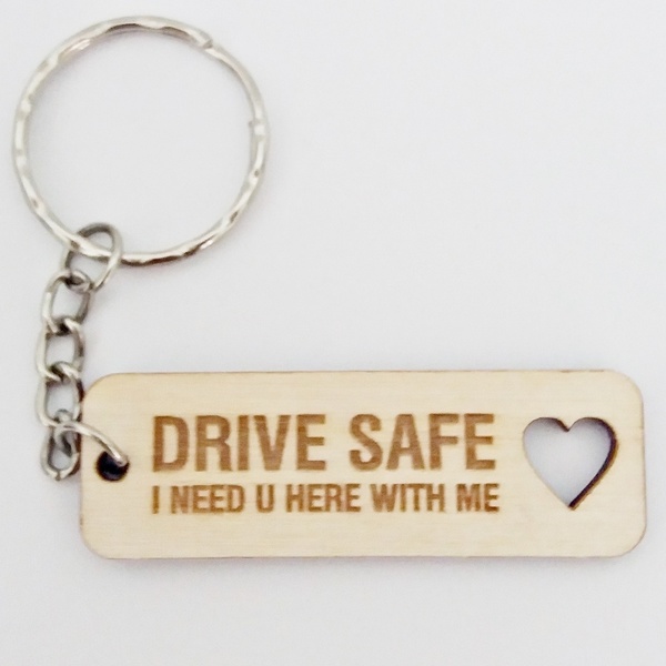 ΝΕW wood collection , μπρελόκ "DRIVE Safe"