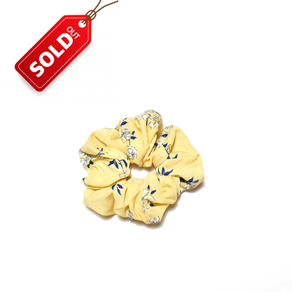 Scrunchie yellow! | Λαστιχάκι μαλλιών φλοράλ