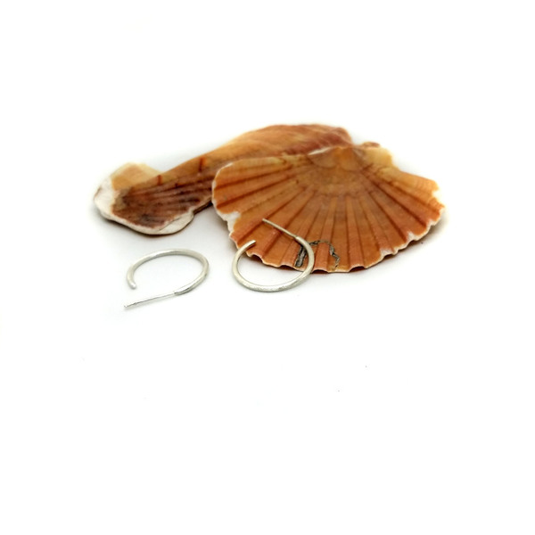 Eco Silver Recycled Hoops | Κρίκοι σε Ασημί Χρώμα, Minimal Style Σκουλαρίκια