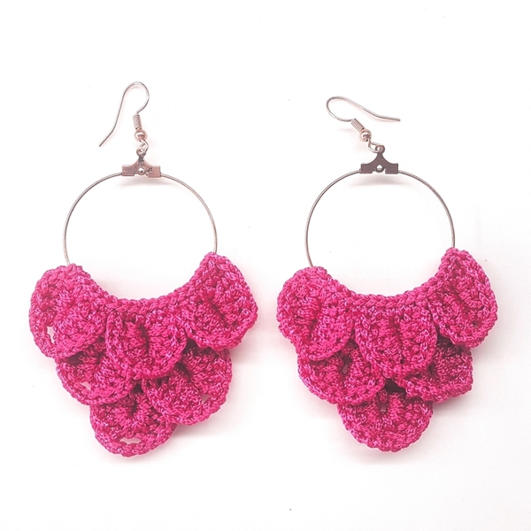 Πλεκτά statement crochet σκουλαρίκια