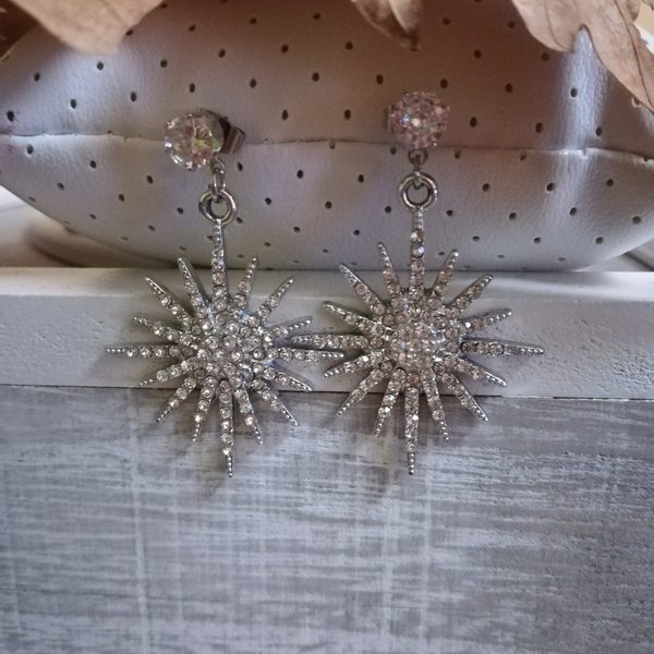 Σκουλαρίκια με strass ήλιο