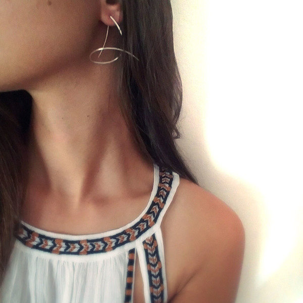 Σκουλαρίκια από Ασήμι ανακυκλωμένο | Abstract Earrings eco Silver wire