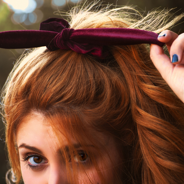 Scrunchy Bow Μπορντό