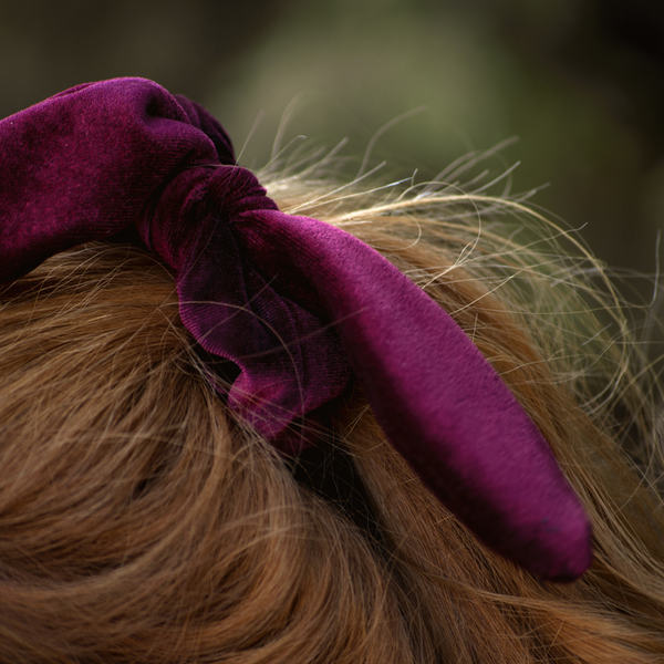 Scrunchy Bow Μπορντό