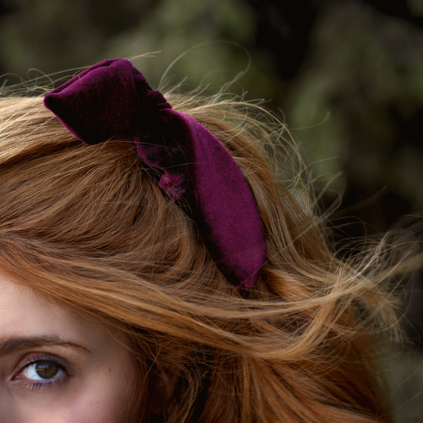 Scrunchy Bow Μπορντό