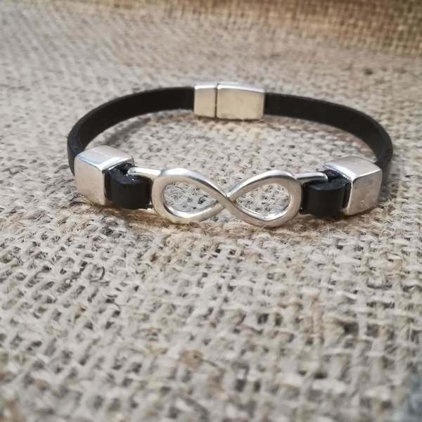Δερμάτινο βραχιόλι άπειρο unisex