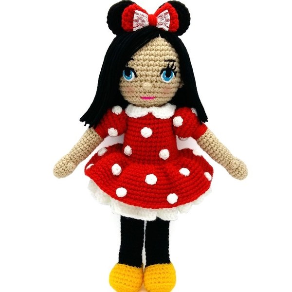 Πλεκτή κούκλα -minnie mouse
