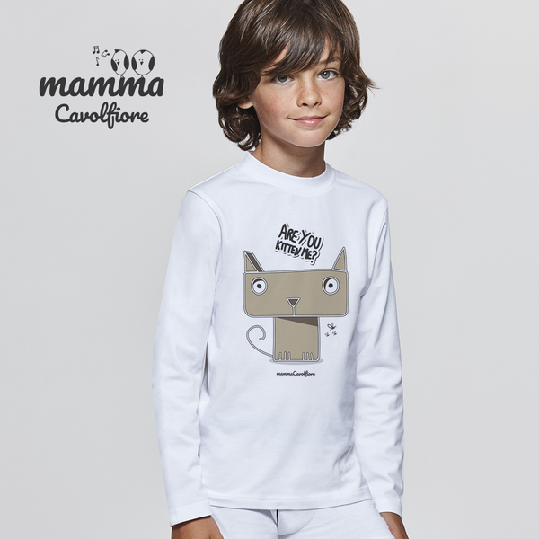 Μακρυμάνικο παιδικό μπλουζάκι "Are you kitten me?"