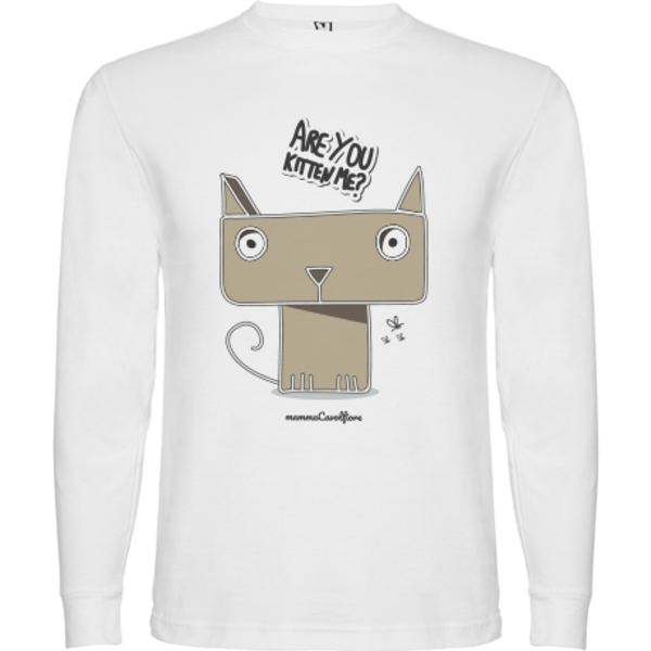Μακρυμάνικο παιδικό μπλουζάκι "Are you kitten me?"