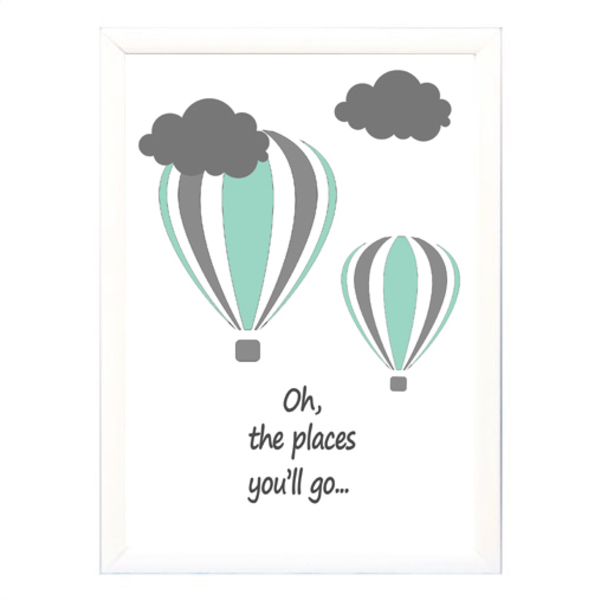 ""The places you'll go" poster σε κάδρο -μικρό-