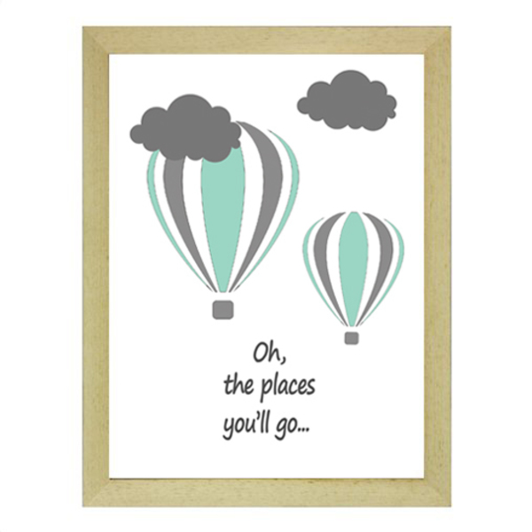 ""The places you'll go" poster σε κάδρο -μικρό-