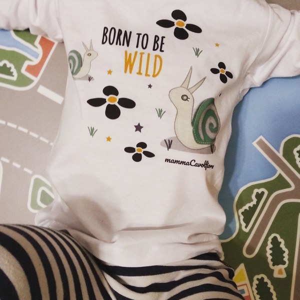 Μακρυμάνικο παιδικό μπλουζάκι "BORN TO BE WILD"
